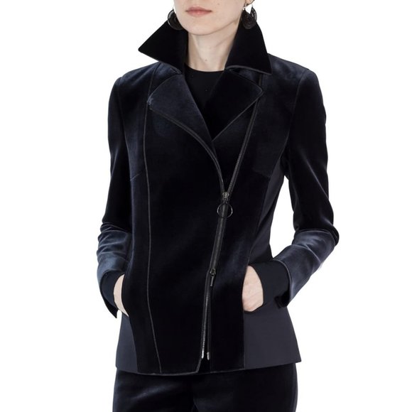 Akris Punto Jackets & Blazers - Akris Punto Velvet Jersey Biker Moto jacket